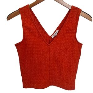 Madewell Burnt Orange Crinkle Crop Tank Top Size XS